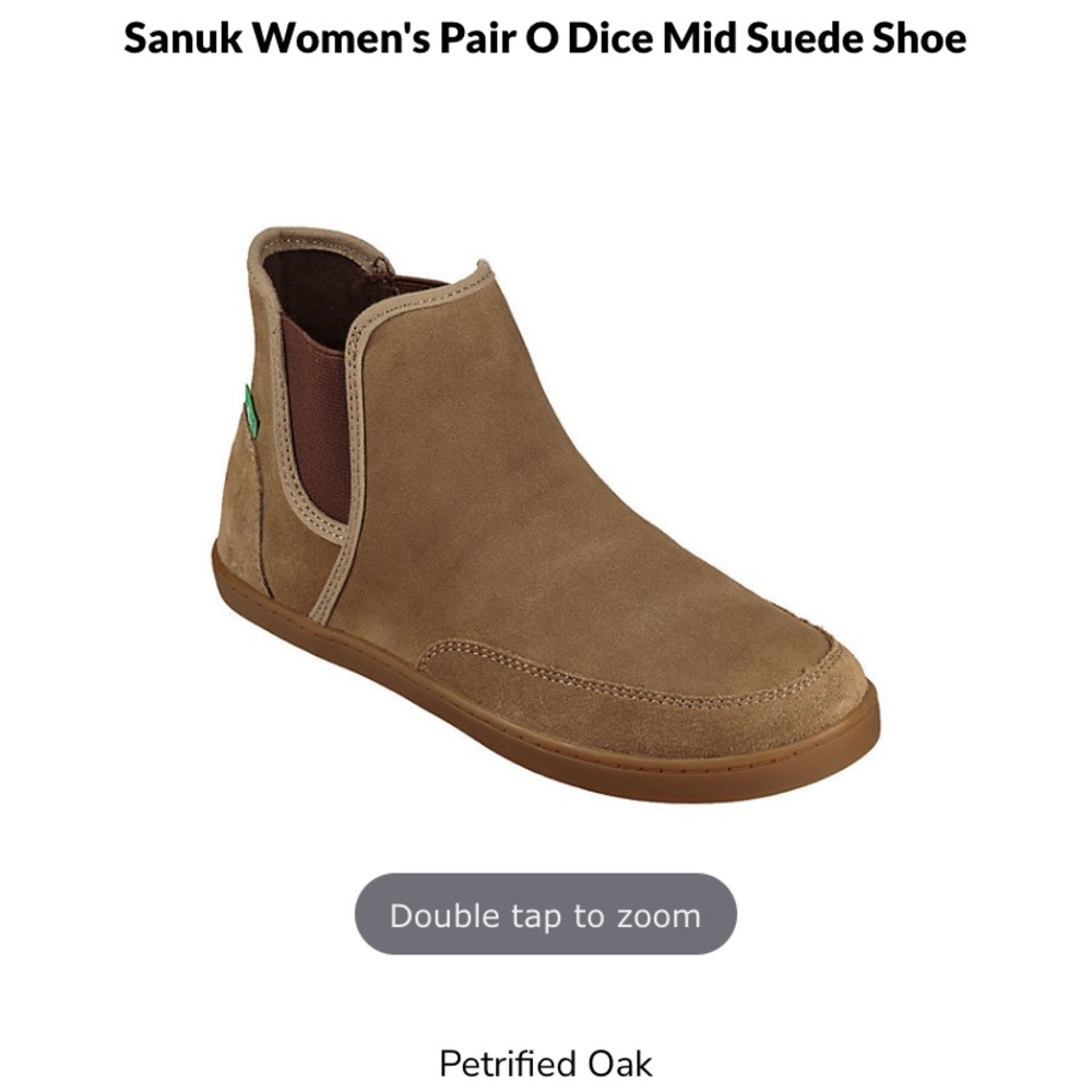 Faux suede Sanuk boots size 8